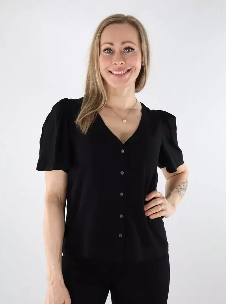 Vero Moda dam t-shirt V-ringad svart - T-shirts för damer - 137682 - 1