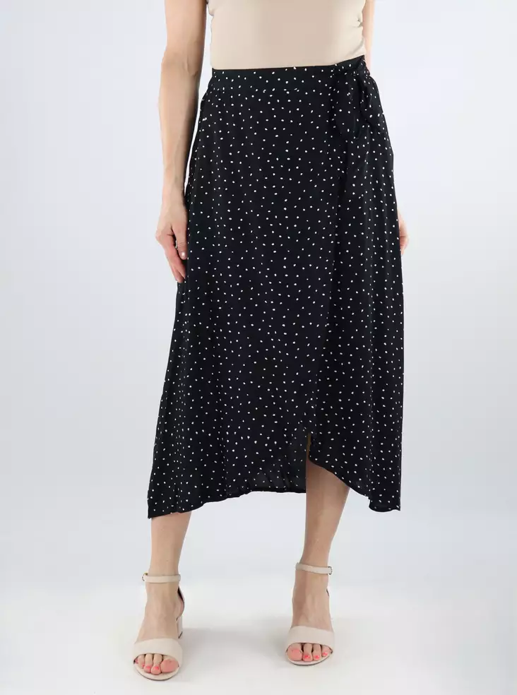 Pieces prickig omlottkjol Omlott svart/ny prick - Kjolar - 138472 - 1