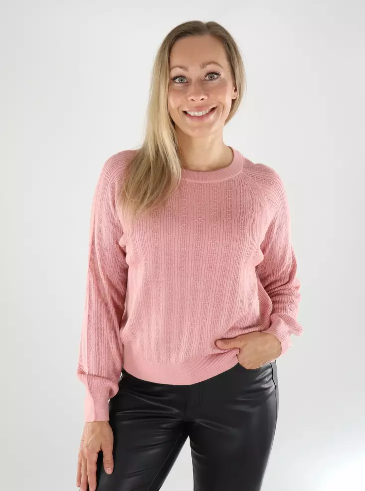 Vero Moda damtröja NEWNEWLEX Stitch Raglan rosa elegans - Stickat för damer - 139152 - 1