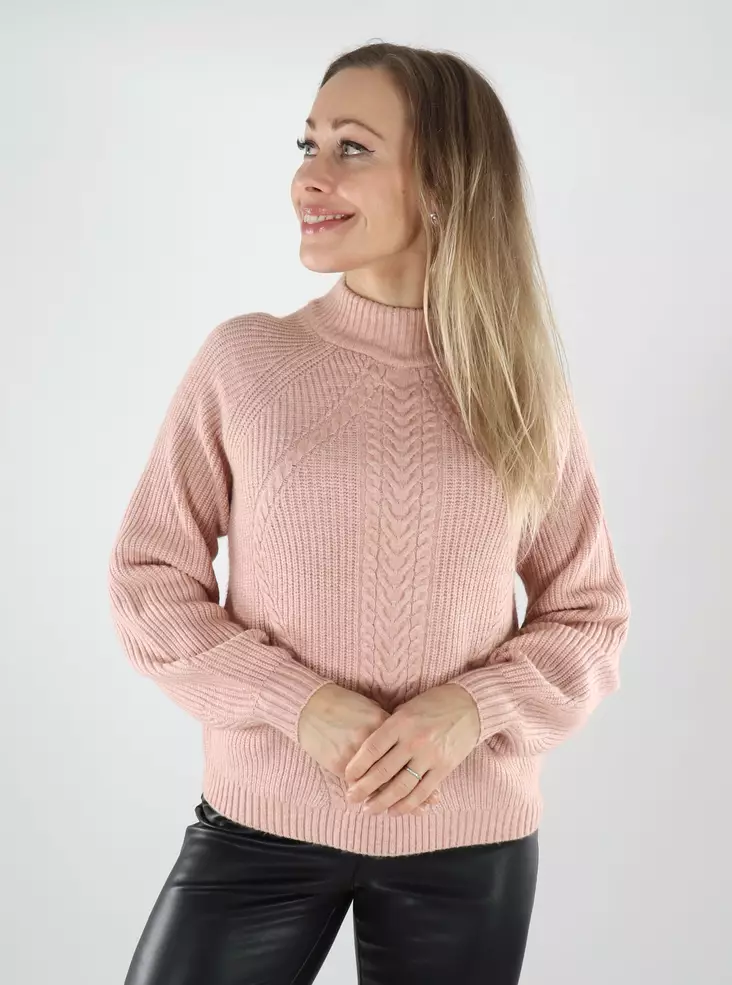 Only damtröja High Neck rose smoke - Stickat för damer - 139992 - 1