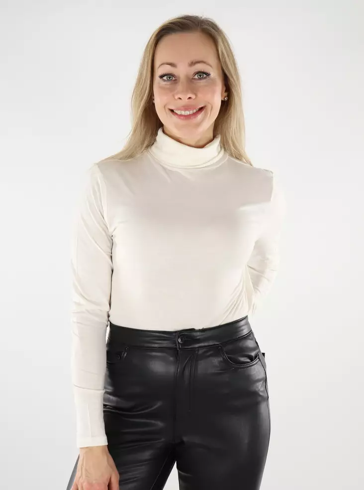 JDY pikétröja dam Suma Rollneck cloud dancer - Långärmade tröjor för  damer - 136992 - 1