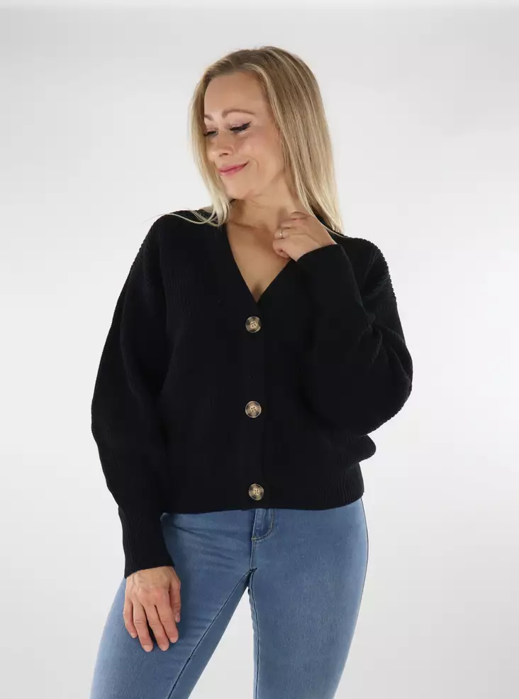 JJXX Cardigan Twist svart - Stickat för damer - 136612 - 1