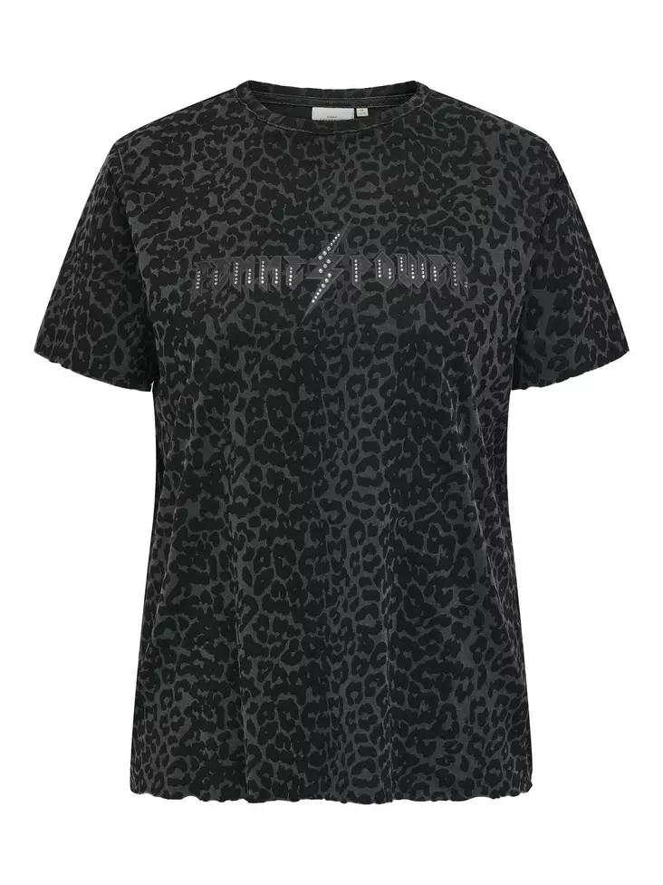 Only Carmakoma Plus Size tryckt T-shirt tvättad fantom/femme power - T-shirts för damer - 137802 - 1