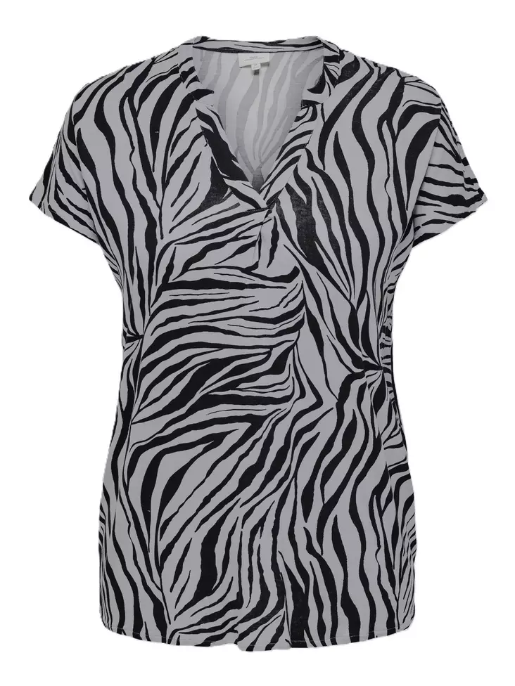 Only Carmakoma Plus Size Zebra Print T-Shirt V-hals legering/zebra - T-shirts för damer - 137922 - 1