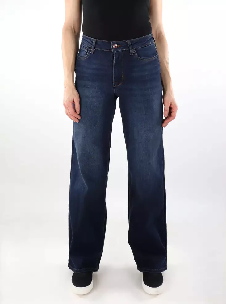 Only damjeans med vida ben Blush HW Wide mörkblå - Jeans för damer - 137432 - 1