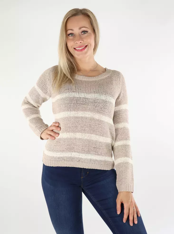 Only Tröja helt enkelt taupe/äggnog - Stickat för damer - 136662 - 1