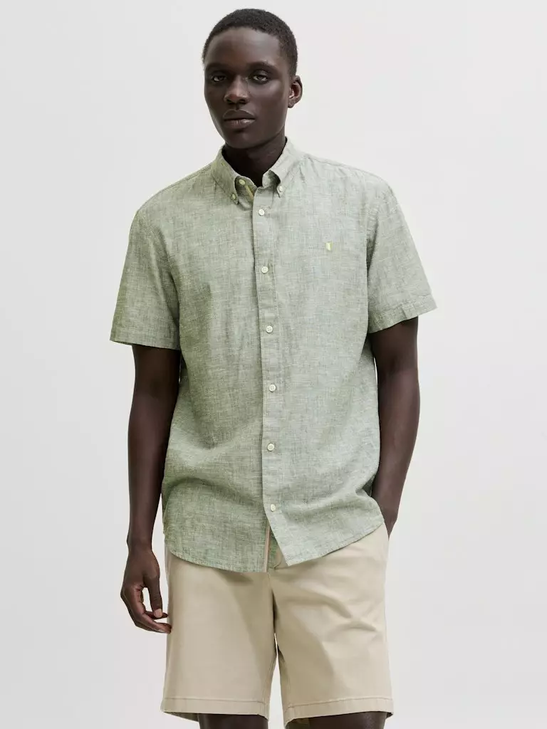 Jack&Jones herr kortärmad dressskjorta Blusummer lagerkrans