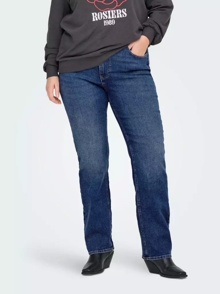 Only Carmakoma Jeans Cruz hw mellanblå
