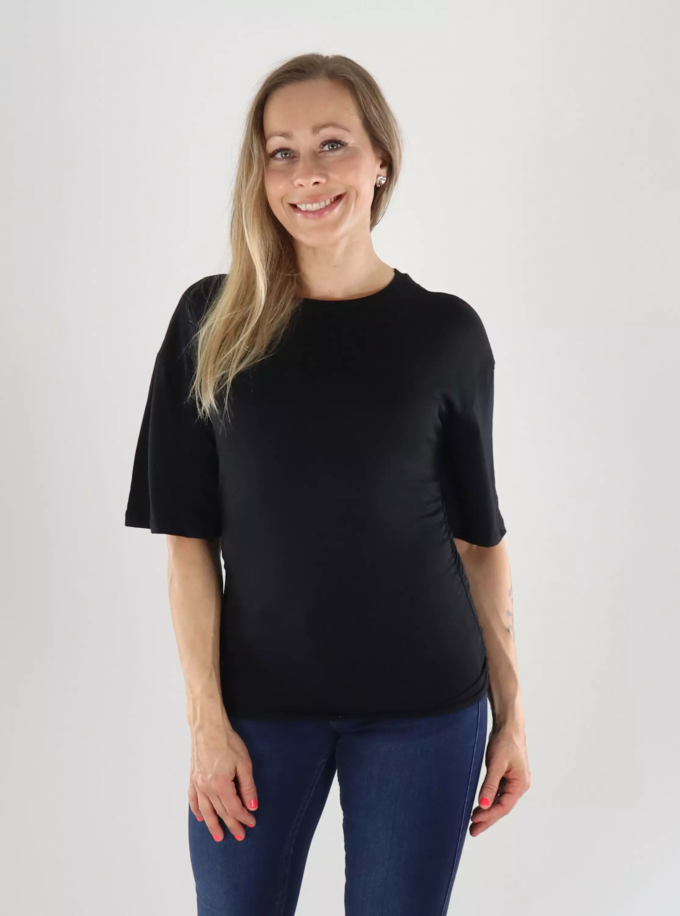 Aware by Vero Moda T-shirt AWNAVARO 2/4 O-NECK TOPP svart