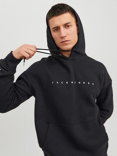 Jack & Jones Black Hoodie Star - Huvtröjor för herrar - 133913 - 1