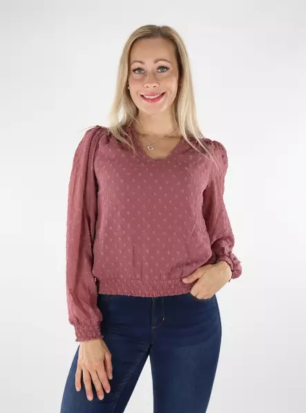 Only Skjorta ny Dobby rosa brun - Långärmade tröjor för  damer - 136653 - 1