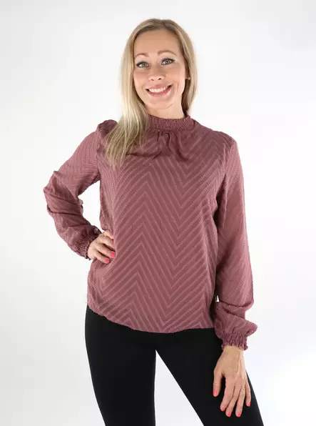 Vila damskjorta Highneck rosébrun - Långärmade tröjor för  damer - 136773 - 1