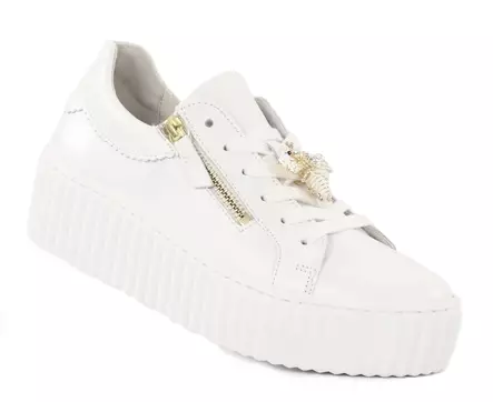 Gabor sneakers i äkta läder för kvinnor 6320121 weiss guld - Sneakers för damer - 138513 - 1