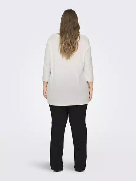 Only Carmakoma plus size skjorta A-Shape 3/4 cloud dancer - Långärmade tröjor för  damer - 136573 - 2