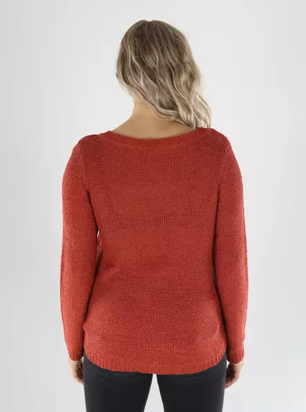 Only Tröja ONLGEENA XO L/S PULLOVER picante - Stickat för damer - 141583 - 2