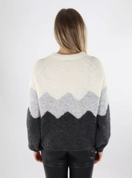 Only damtröja Zigzag O-Neck baby's breath/lgm/dmg - Stickat för damer - 140043 - 2