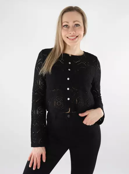 Pieces dam cardigan svart - Stickat för damer - 138223 - 1