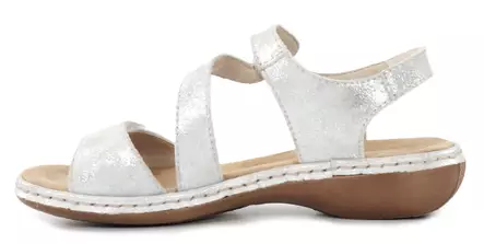Rieker damsandaler i äkta läder 659C7-93 silver - Rieker sandals - 137943 - 2