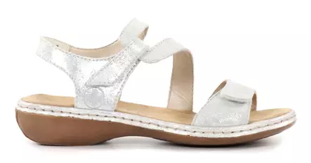 Rieker damsandaler i äkta läder 659C7-93 silver - Rieker sandals - 137943 - 1