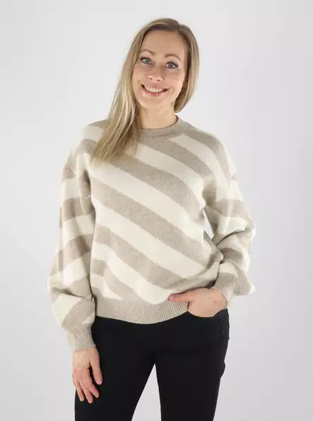 Vero Moda-tröja VMLARA LS O-NECK PULLOVER – silvermink/birch - Stickat för damer - 142043 - 1