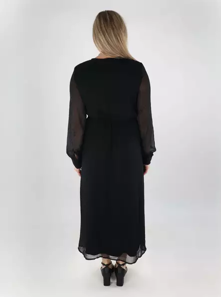 Vila klänning V-ringad LS Midi svart - Klänningar och tunikor - 138943 - 2