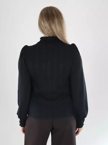 Vila Skjorta L/S SMOCKTOPPA svart skönhet - Långärmade tröjor för  damer - 141533 - 2