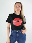 JDY bomull t-shirt dam Print black/kiss - T-shirts för damer - 138583 - 1