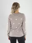 Vero Moda Tröja LS O-NECK PULLOVER moon rock/w. white heart - Stickat för damer - 141683 - 2