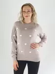 Vero Moda Tröja LS O-NECK PULLOVER moon rock/w. white heart - Stickat för damer - 141683 - 1