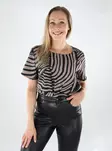 JDY mönstrad t-shirt dam Troya Top svart/04 25 - T-shirts för damer - 138893 - 1