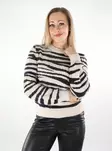 JDY damtröja Djurcement/svart zebra - Stickat för damer - 137453 - 1