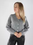JDY damkofta JDYSUPER V-ringad mellangrå - Stickat för damer - 139443 - 1