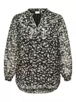 Only Carmakoma plus size skjorta dam V-ringad svart/lurex - Långärmade tröjor för damer - 137523 - 3