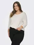 Only Carmakoma plus size skjorta A-Shape 3/4 cloud dancer - Långärmade tröjor för damer - 136573 - 1