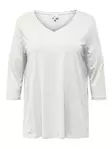 Only Carmakoma plus size skjorta A-Shape 3/4 cloud dancer - Långärmade tröjor för damer - 136573 - 6
