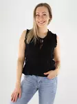 Only topp linne volang svart - Toppar för damer - 140833 - 1