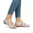 Rieker damsandaler i äkta läder 659C7-93 silver - Rieker sandals - 137943 - 5