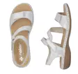 Rieker damsandaler i äkta läder 659C7-93 silver - Rieker sandals - 137943 - 4