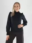 Vila Skjorta L/S SMOCKTOPPA svart skönhet - Långärmade tröjor för damer - 141533 - 1