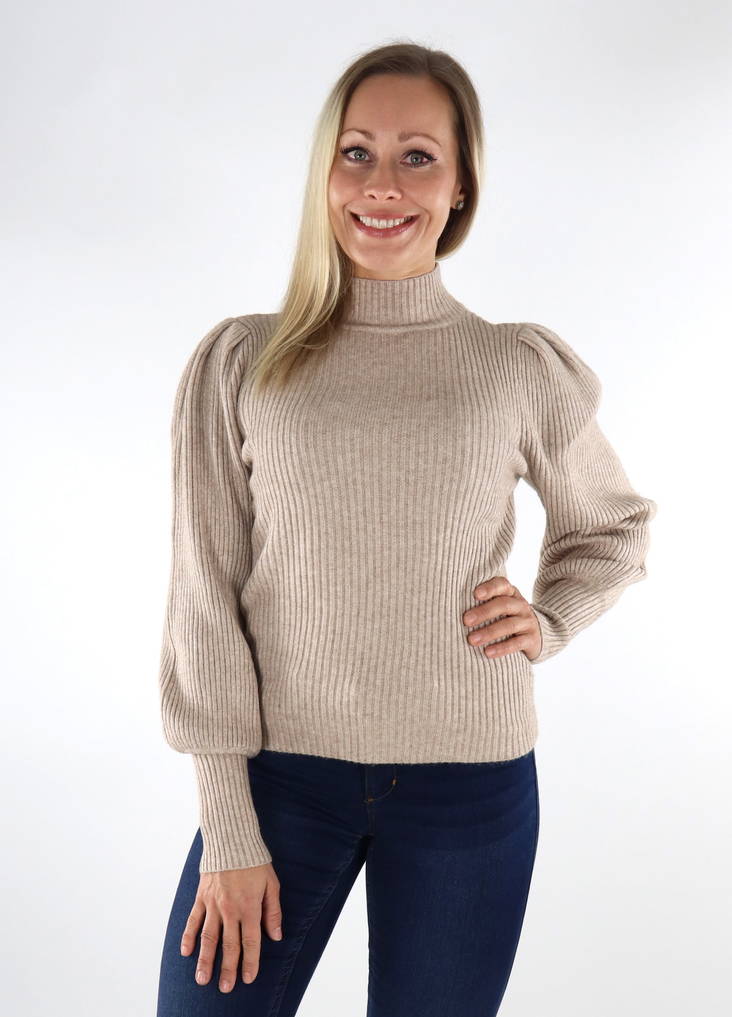 Only Tröja Katia highneck Mocha maräng - Stickat för damer - 134373 - 1