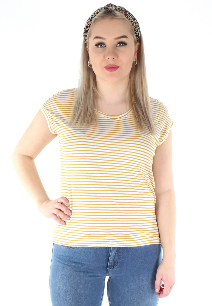 Only T-shirt Wilma gul/vit - T-shirts för damer - 126193 - 1
