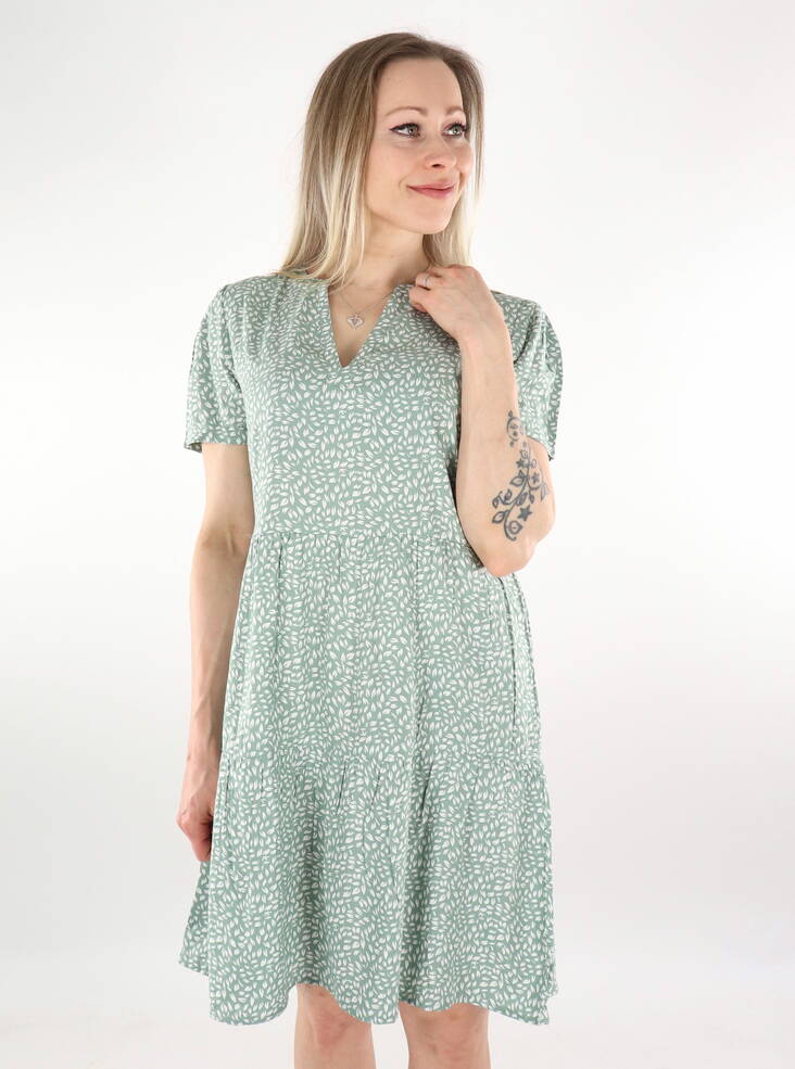 Only Klänning Life chinois grön/vit blad - Klänningar och tunikor - 136163 - 1