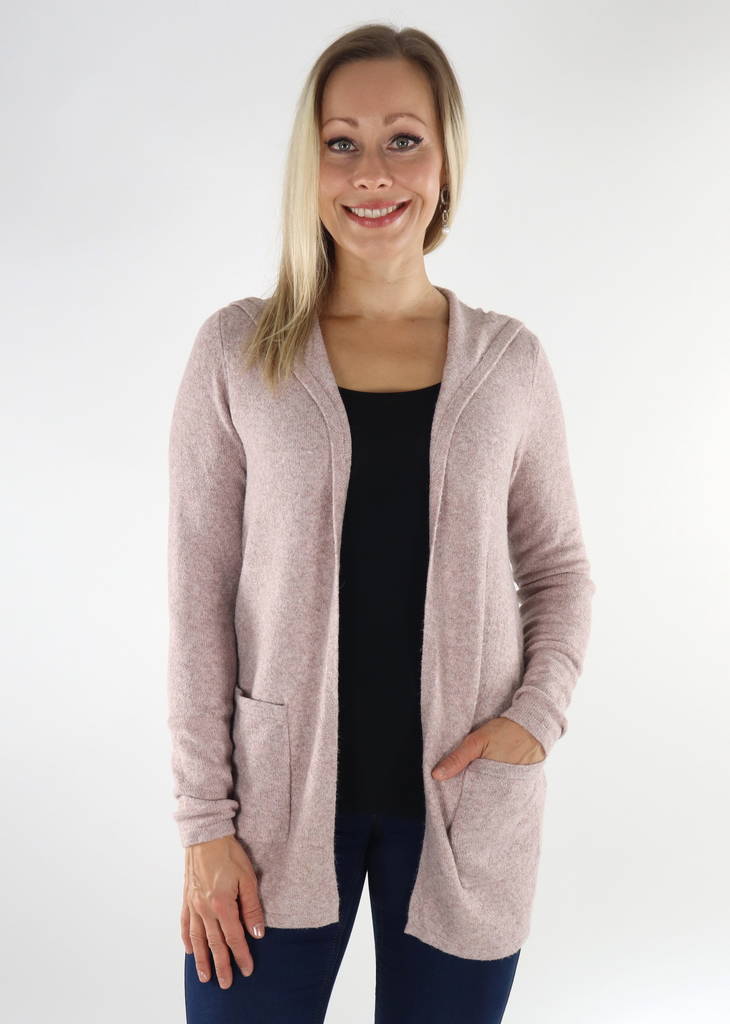 Vero Moda Cardigan Doffy huva Woodrose - Stickat för damer - 134253 - 1