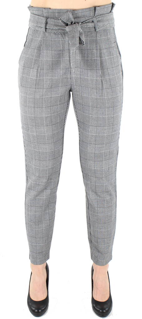 Vero Moda rutiga dam byxor Eva loose grå/vit - Byxor för damer - 123863 - 1