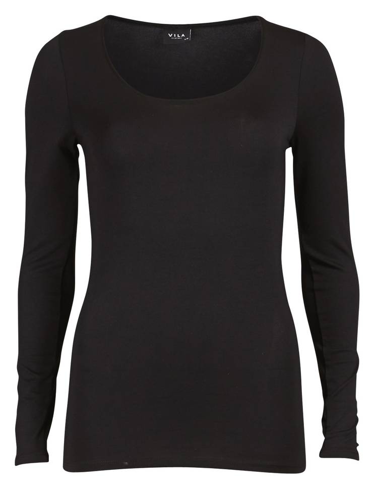Vila stretchig dam tröja Viofficiel svart - Långärmade tröjor för  damer - 115423 - 1