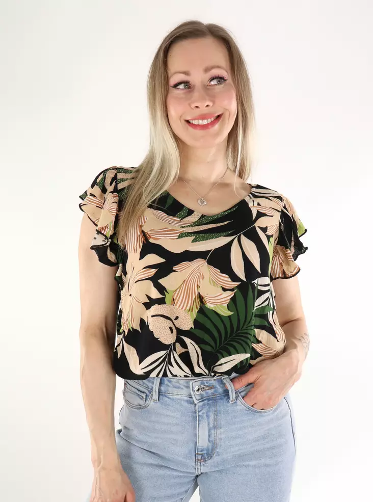 JDY damtopp Bree Life svart/multi trop - Toppar för damer - 136333 - 1