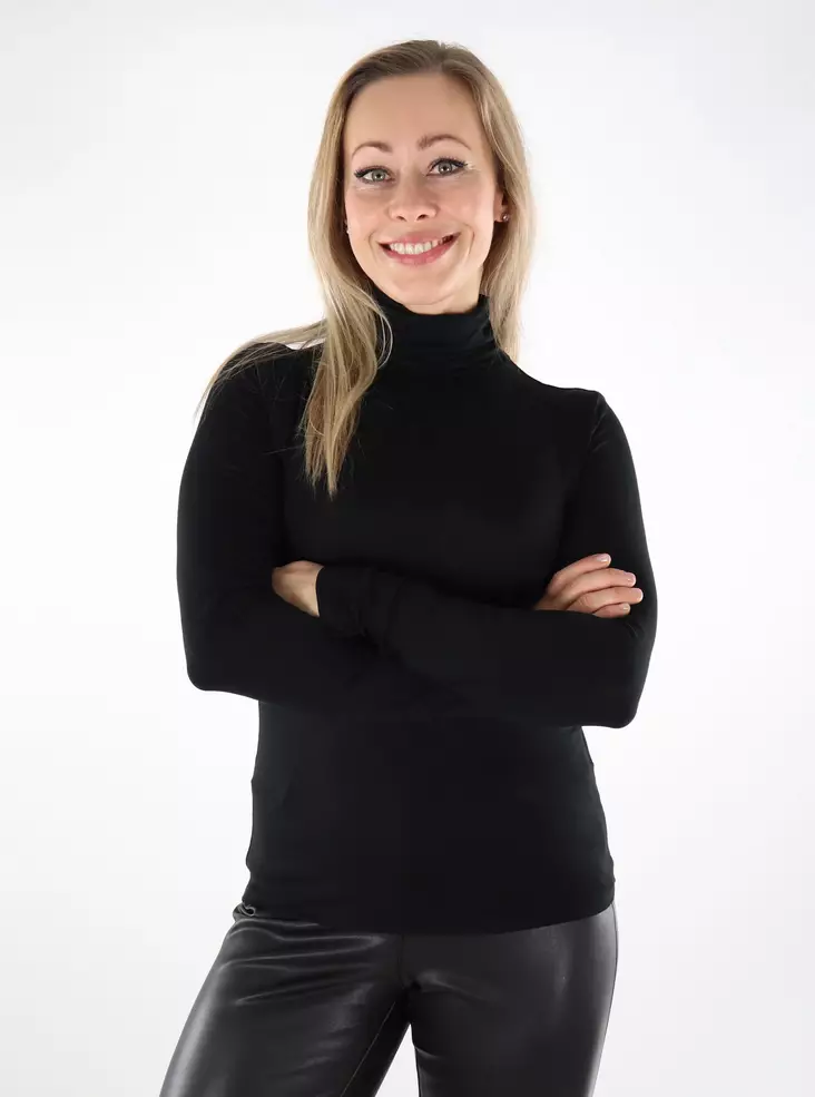 Vero Moda dam pikétröja Rollneck svart - Långärmade tröjor för  damer - 137003 - 1