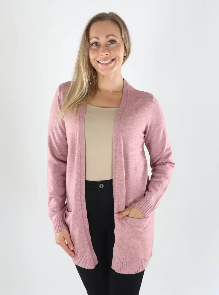 Vila kofta VIRIL OPEN L/S KNIT CARDIGAN nostalgia rose - Stickat för damer - 141433 - 1