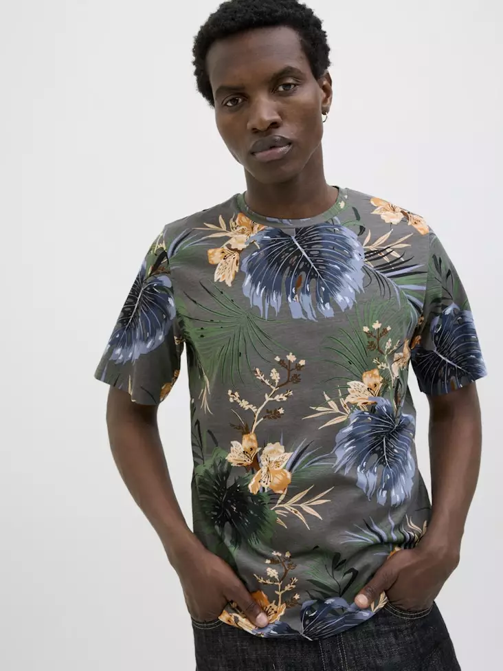 Jack&Jones T-shirt herr Hawaii castlerock - T-shirts för herrar - 138483 - 1