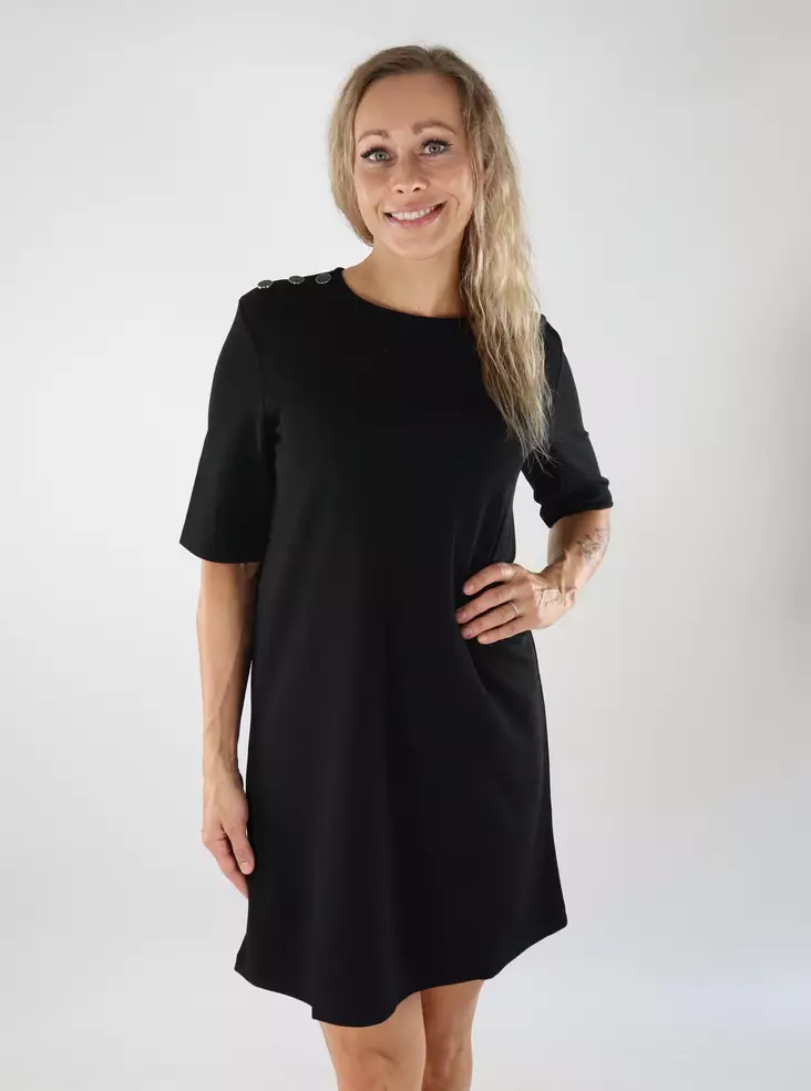 JDY dam stretchklänning Knapp svart - Klänningar och tunikor - 139043 - 1